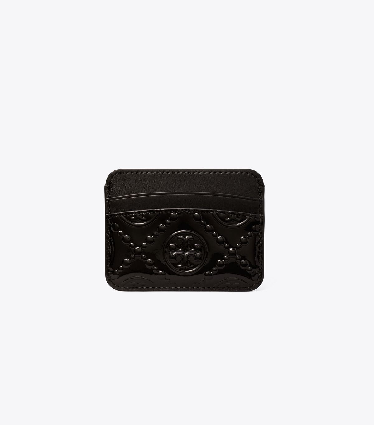 Black Tory Burch T Monogram Patent Women's Card Case | OUTLET-63089519