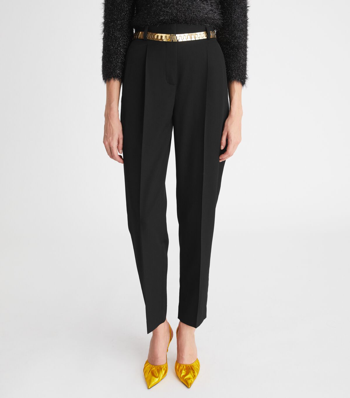 Black Tory Burch Wool Twill Women's Pants | OUTLET-24185399