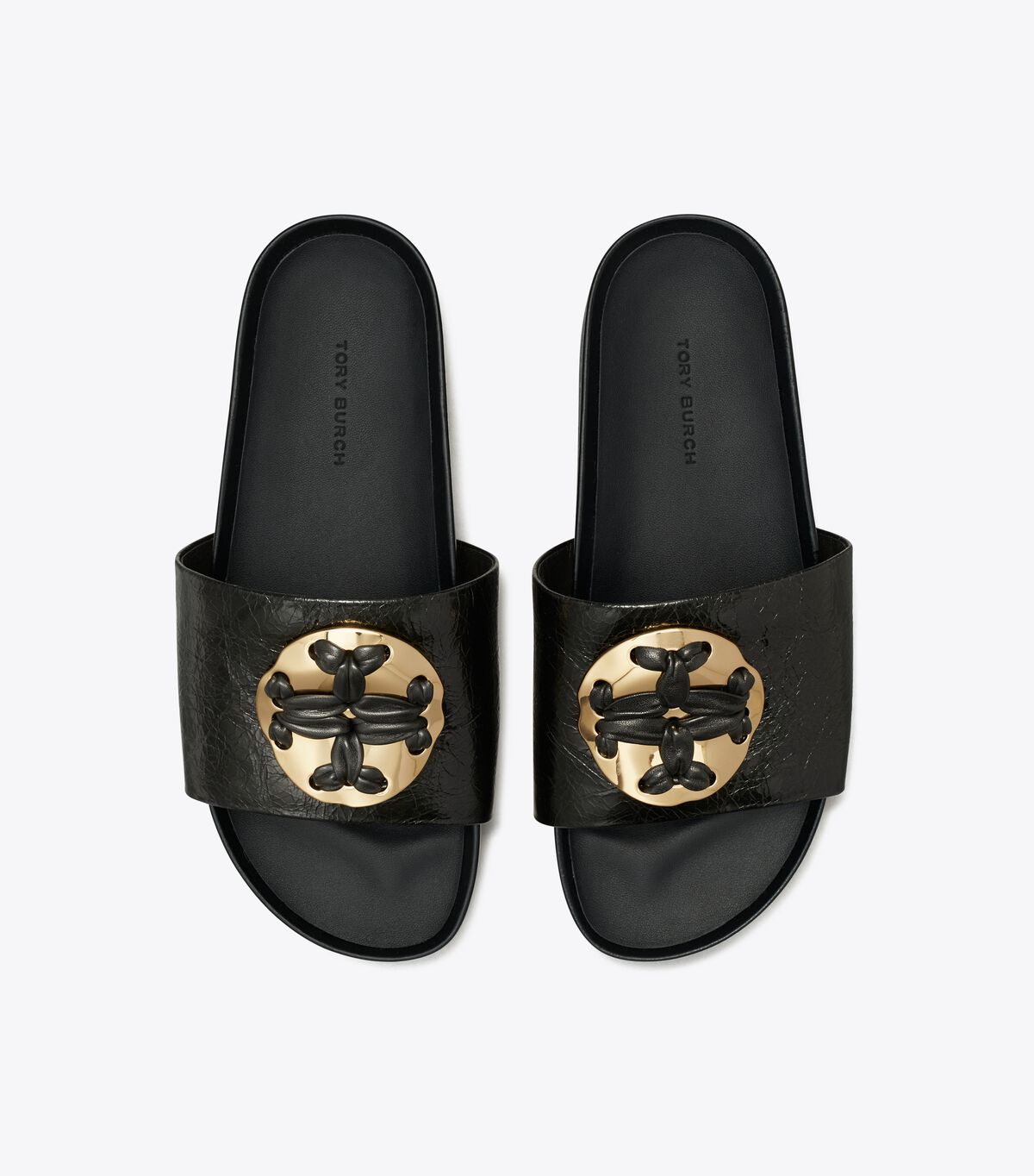 Black Tory Burch Woven Double T Women's Sandals | OUTLET-70351269