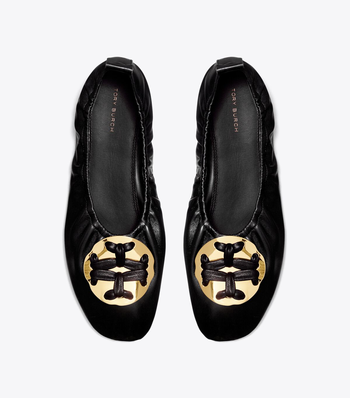 Black Tory Burch Woven Double T Women's Ballet Flats | OUTLET-78623909