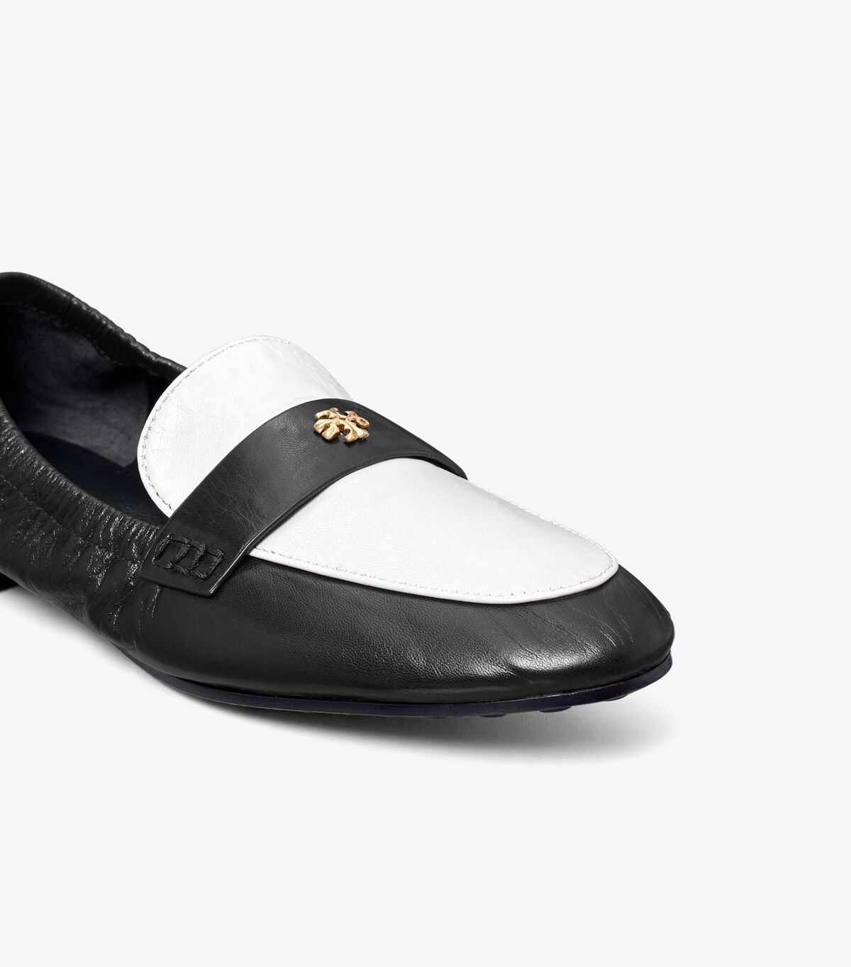 Black / White Tory Burch Eleanor Women's Ballet Flats | OUTLET-42835969