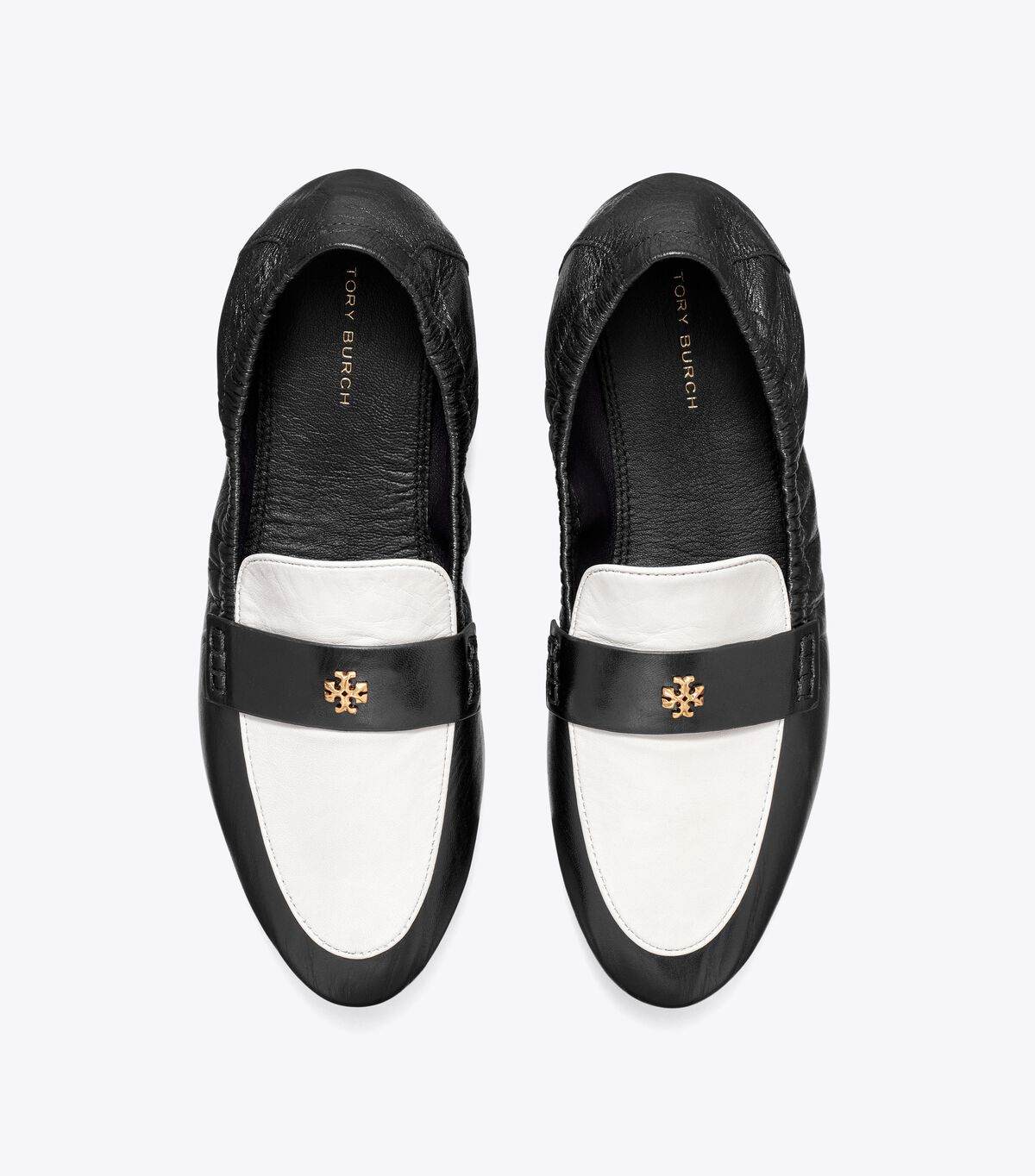 Black / White Tory Burch Eleanor Women's Ballet Flats | OUTLET-42835969