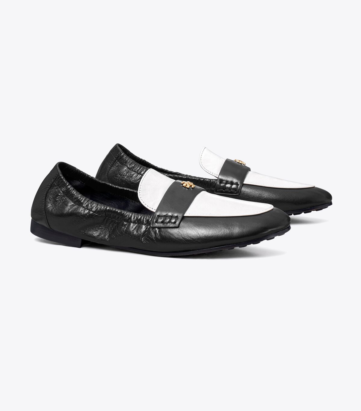 Black / White Tory Burch Eleanor Women\'s Loafers | OUTLET-54670189