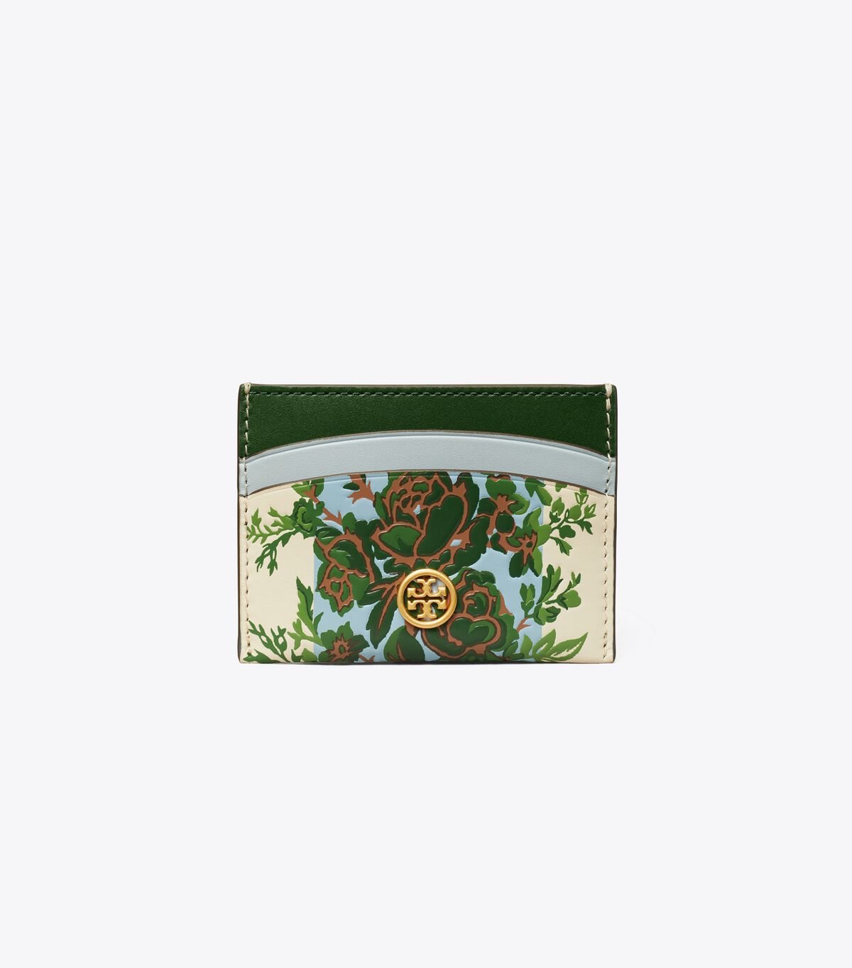 Blue Green White Tory Burch Robinson Madeleine Women's Card Case | OUTLET-17403869