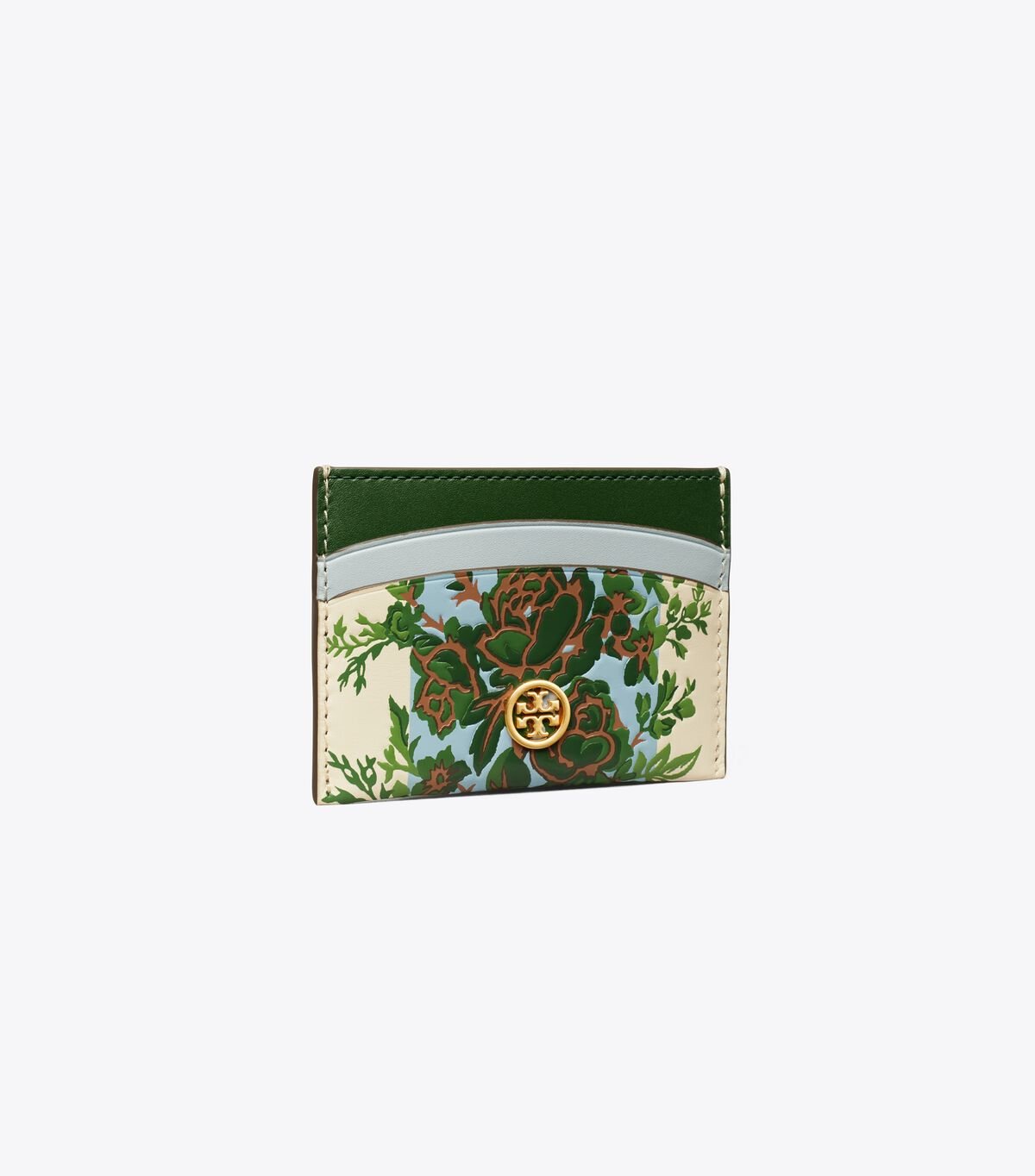 Blue Green White Tory Burch Robinson Madeleine Women\'s Card Case | OUTLET-17403869