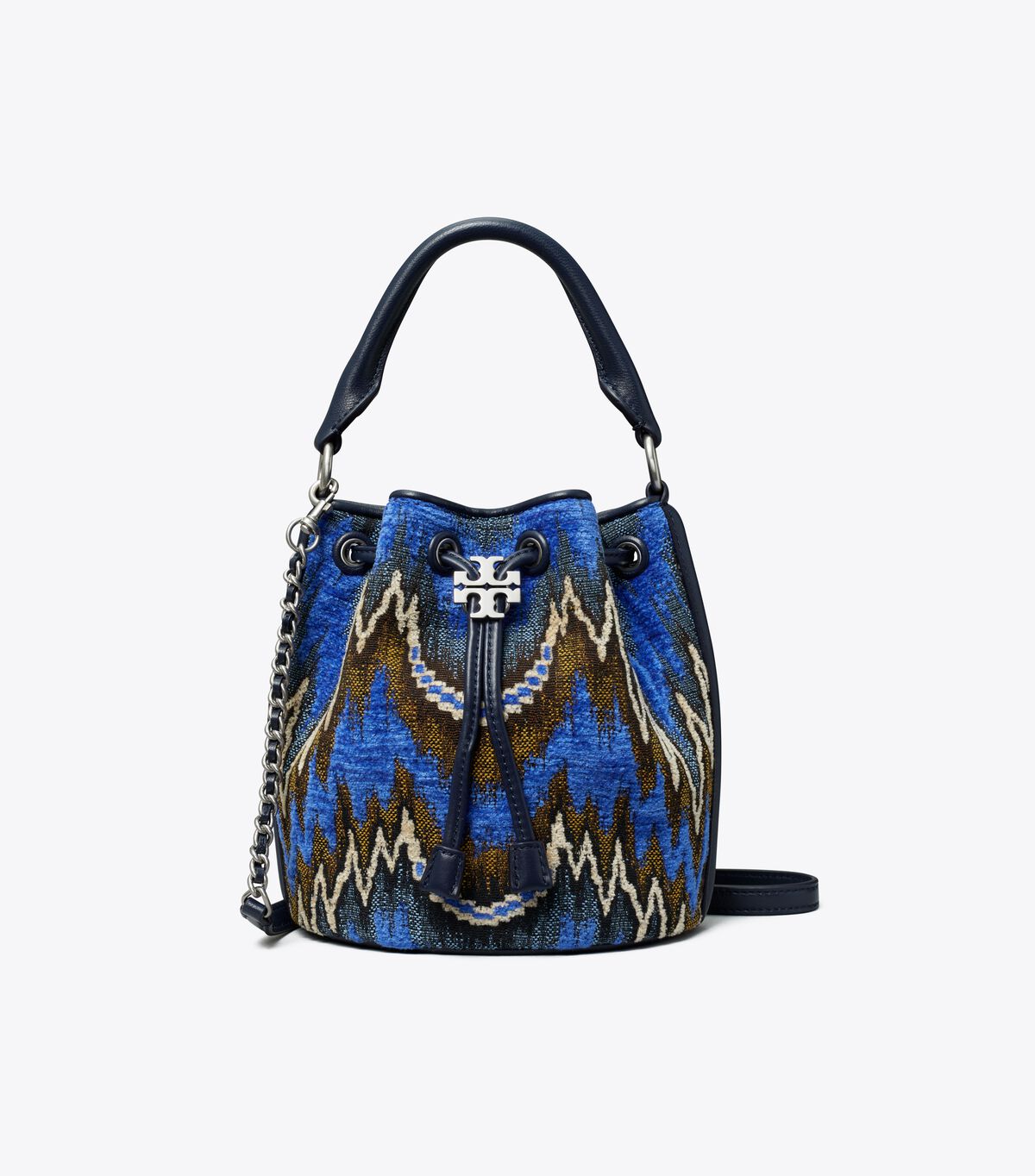 Blue Multicolor Tory Burch Fleming Soft Flame Stitch Women's Bucket Bags | OUTLET-30265879