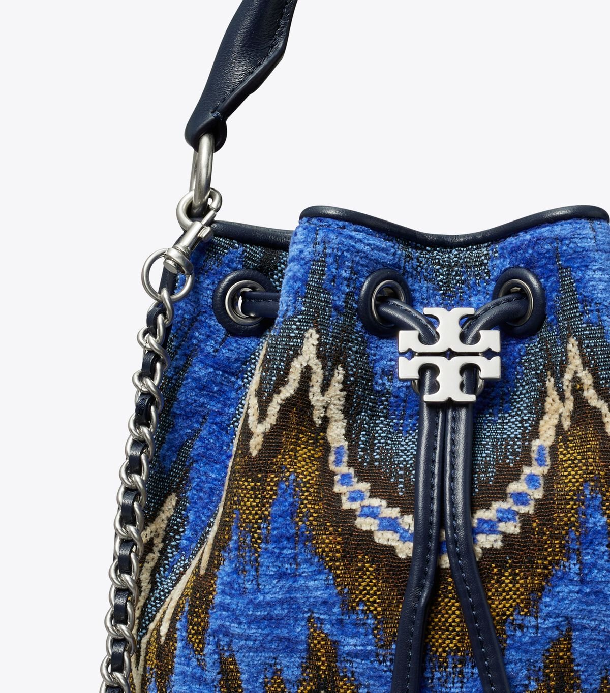 Blue Multicolor Tory Burch Fleming Soft Flame Stitch Women's Bucket Bags | OUTLET-30265879