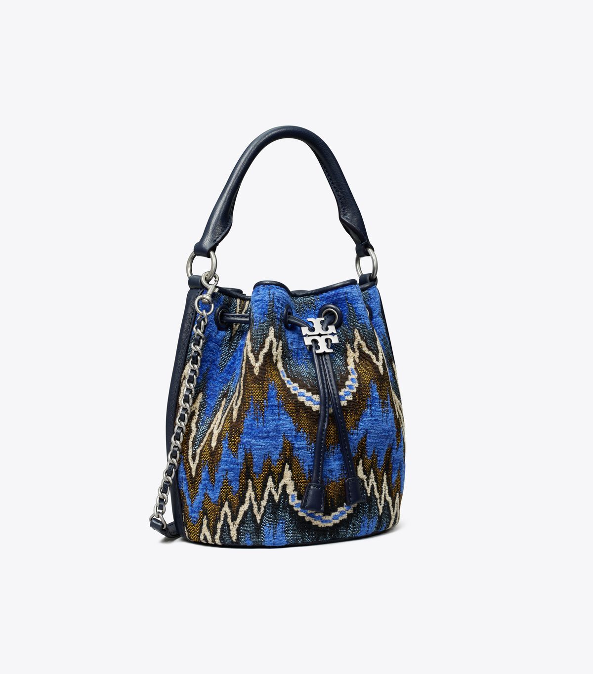 Blue Multicolor Tory Burch Fleming Soft Flame Stitch Women\'s Bucket Bags | OUTLET-30265879