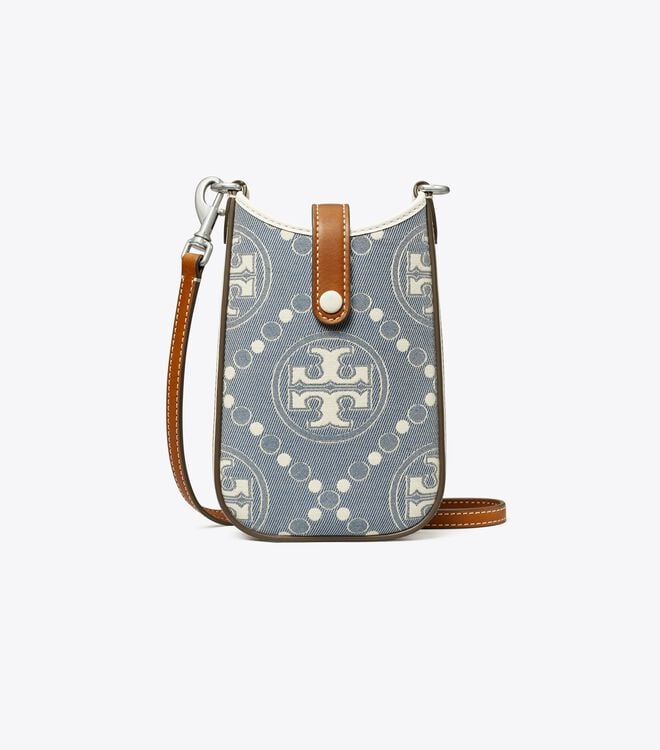 Blue Tory Burch T Monogram Denim Women's Mini Bag | OUTLET-95748029