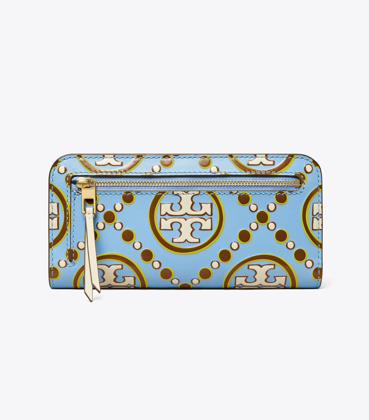 Blue / White Tory Burch T Monogram Contrast Embossed Women's Wallets | OUTLET-49105689