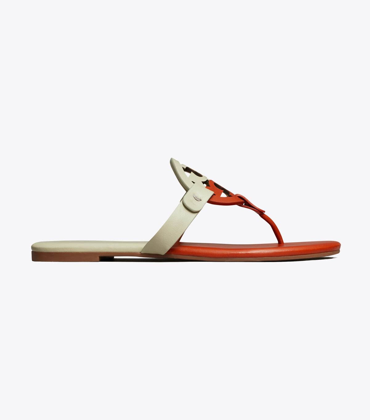 Brown / Deep Green Tory Burch Miller Soft Bicolor Leather Women's Sandals | OUTLET-02719489