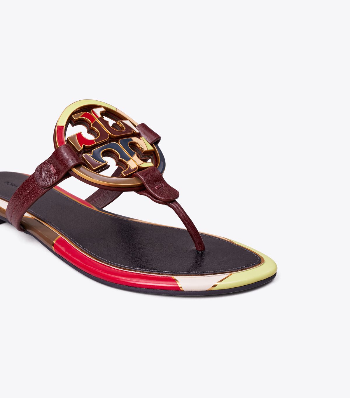 Brown Tory Burch Enamel Miller Women's Sandals | OUTLET-19543279