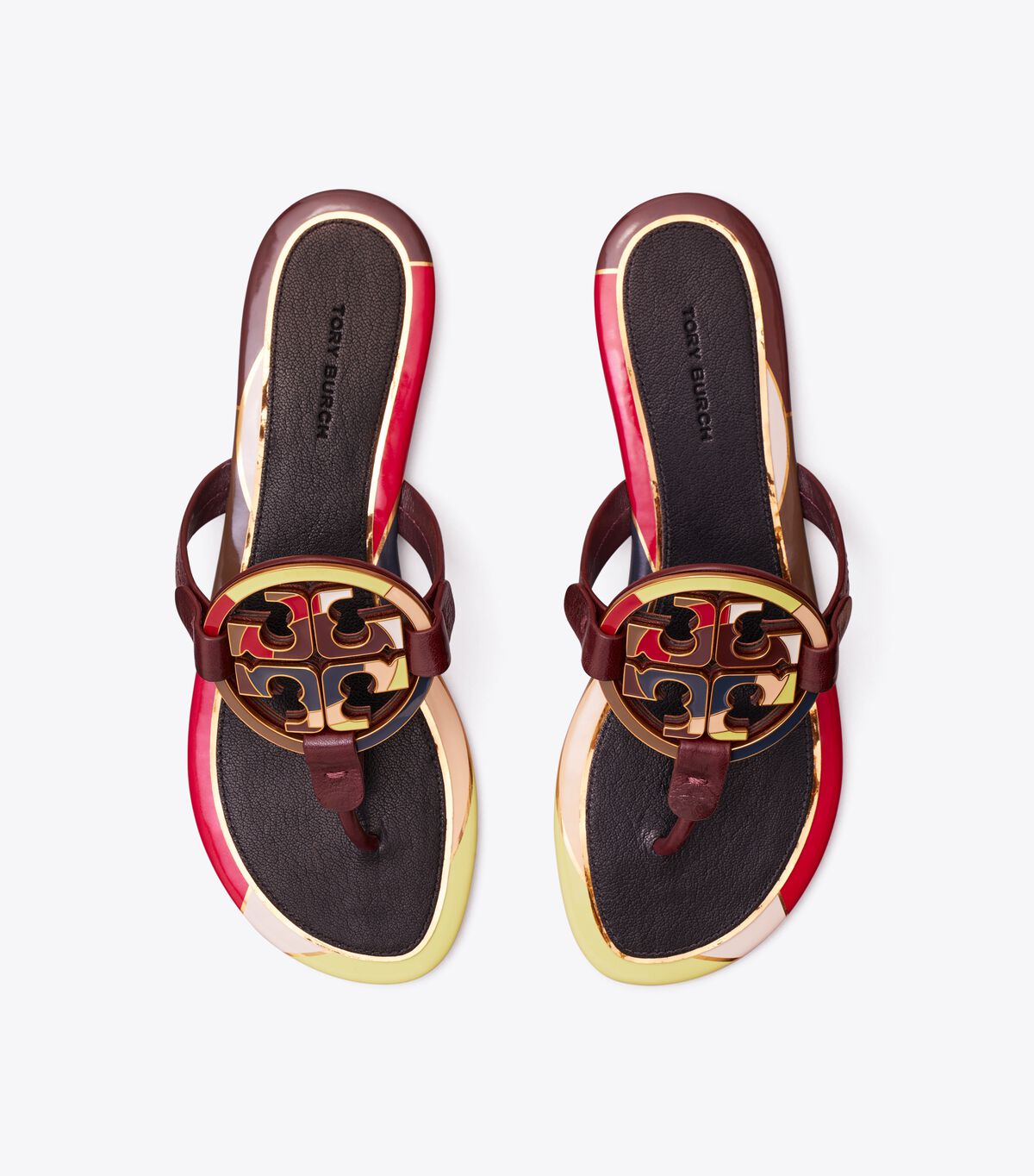 Brown Tory Burch Enamel Miller Women's Sandals | OUTLET-19543279