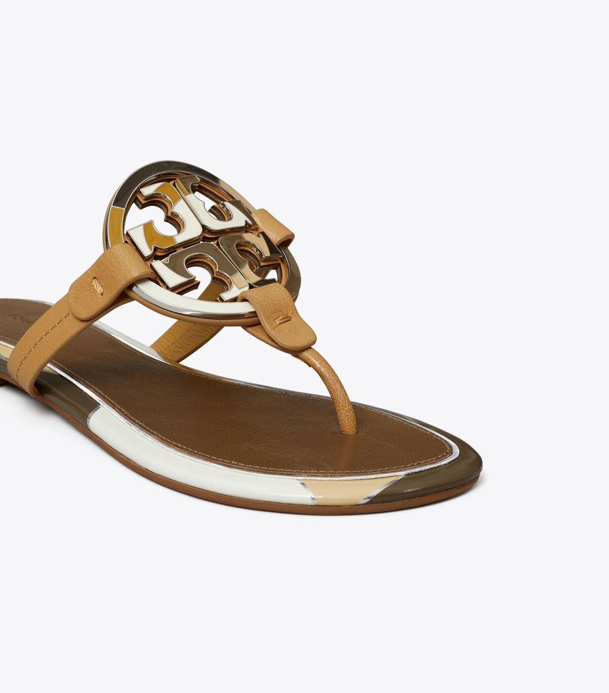 Brown Tory Burch Enamel Miller Women's Sandals | OUTLET-68359409