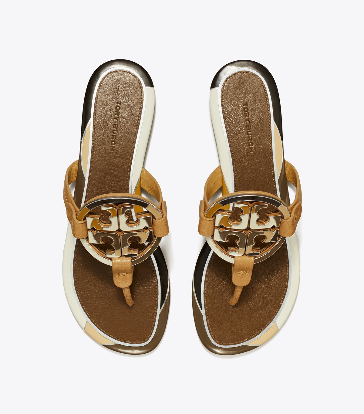 Brown Tory Burch Enamel Miller Women's Sandals | OUTLET-68359409