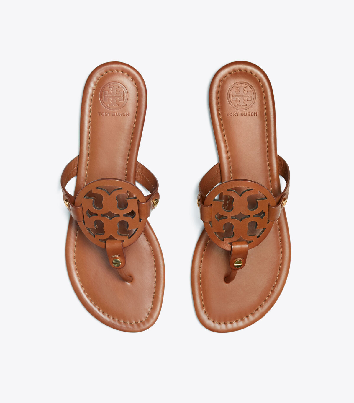 Brown Tory Burch Miller Leather Women's Sandals | OUTLET-06953729