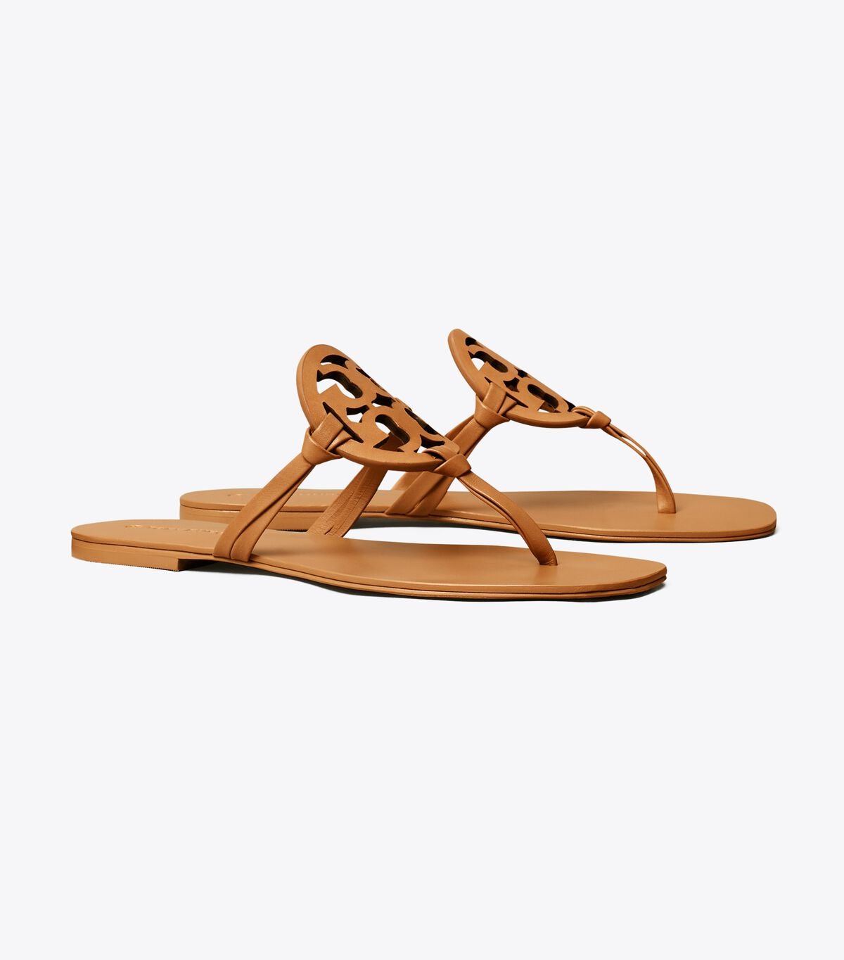 Brown Tory Burch Miller Square-toe Leather Women\'s Sandals | OUTLET-13705629