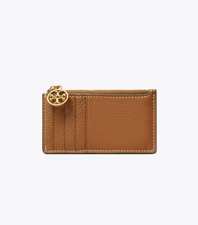 Brown Tory Burch Miller Top-zip Women's Card Case | OUTLET-98146709