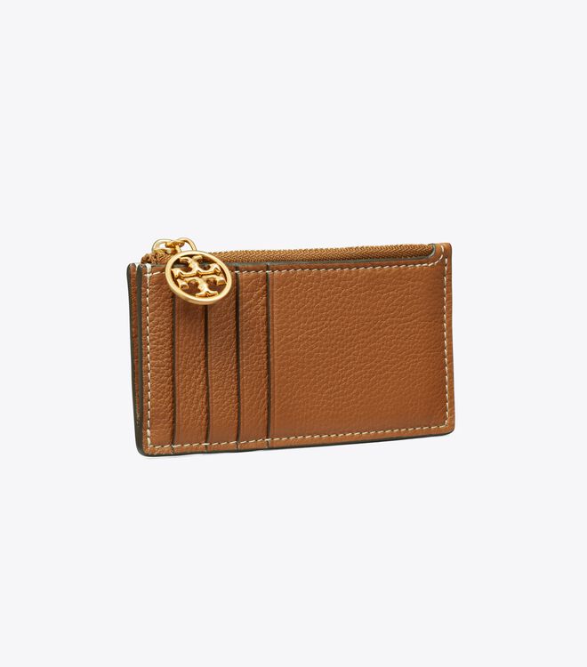 Brown Tory Burch Miller Top-zip Women\'s Card Case | OUTLET-98146709