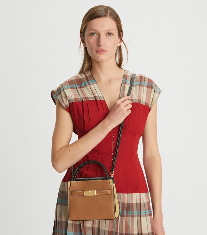 Brown Tory Burch Petite Lee Radziwill Pebbled Women's Crossbody Bags | OUTLET-06941879