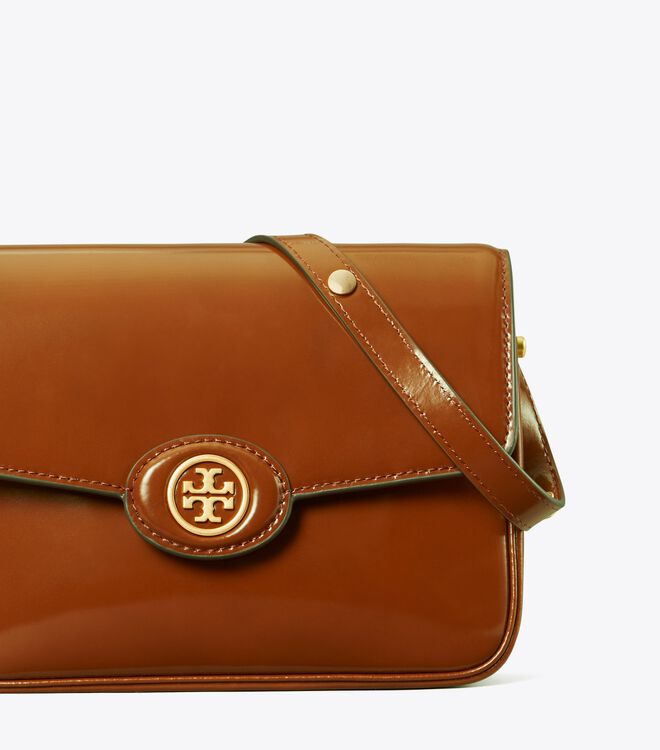 Brown Tory Burch Robinson Spazzolato Convertible Women's Shoulder Bags | OUTLET-37260849