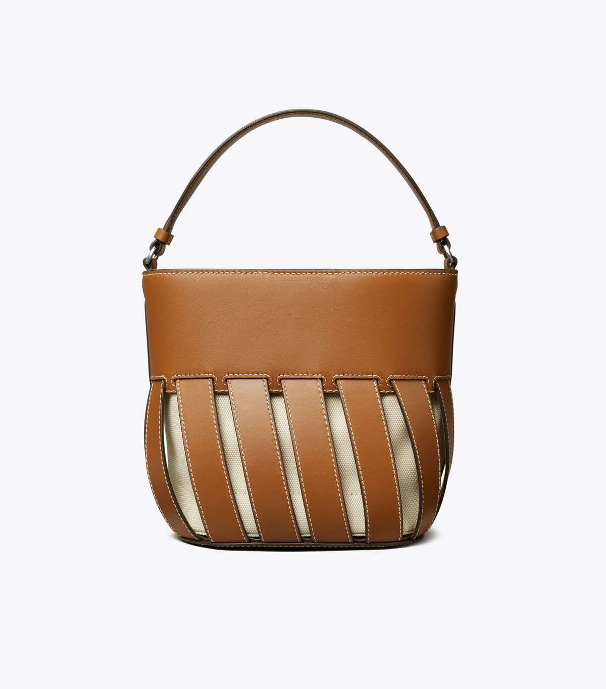 Brown Tory Burch Small Mcgraw Stripe Die-cut Women's Bucket Bags | OUTLET-13249079