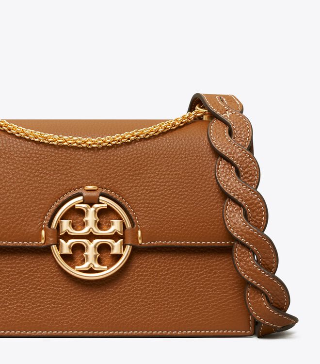 Brown Tory Burch Small Miller Women's Shoulder Bags | OUTLET-75821969