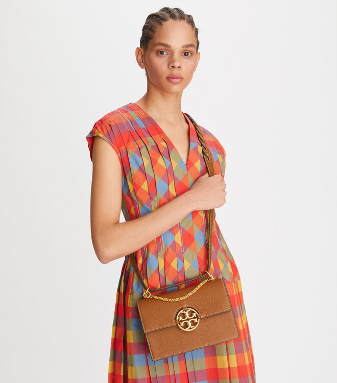 Brown Tory Burch Small Miller Women's Shoulder Bags | OUTLET-75821969