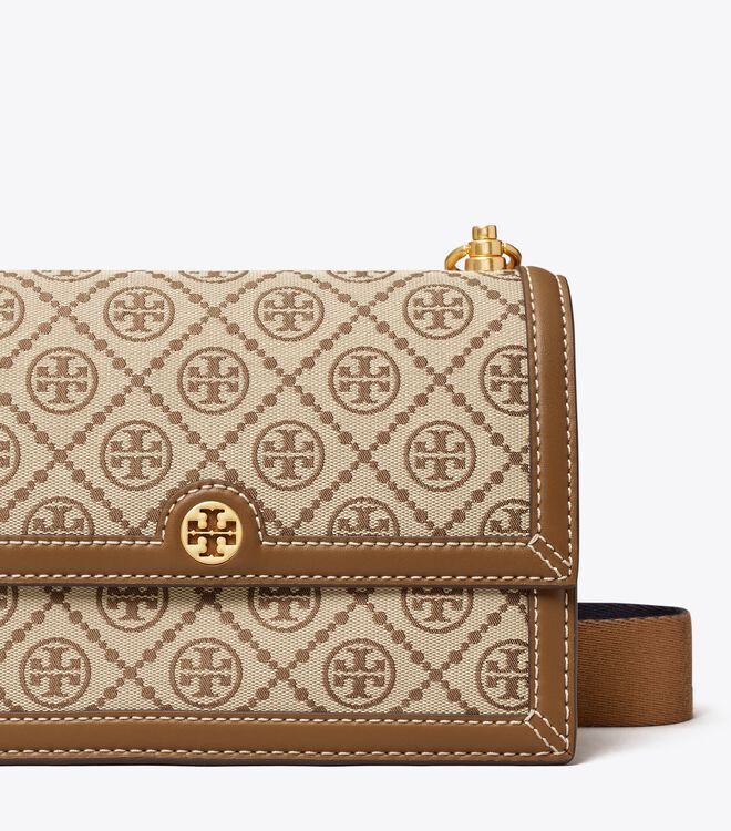 Brown Tory Burch Small T Monogram Women's Shoulder Bags | OUTLET-46513879