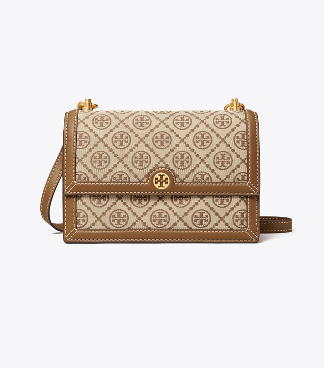 Brown Tory Burch Small T Monogram Women's Shoulder Bags | OUTLET-46513879