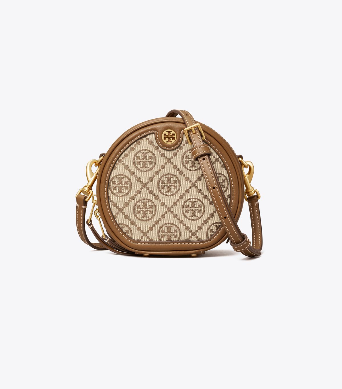 Brown Tory Burch T Monogram Jacquard Petite Moon Women's Crossbody Bags | OUTLET-83674299