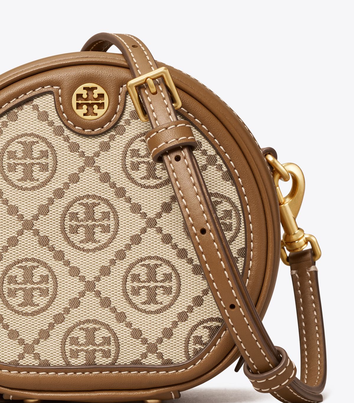 Brown Tory Burch T Monogram Jacquard Petite Moon Women's Crossbody Bags | OUTLET-83674299