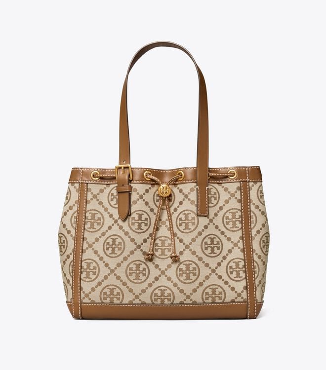 Brown Tory Burch T Monogram Jacquard Small Women's Tote Bags | OUTLET-34086719