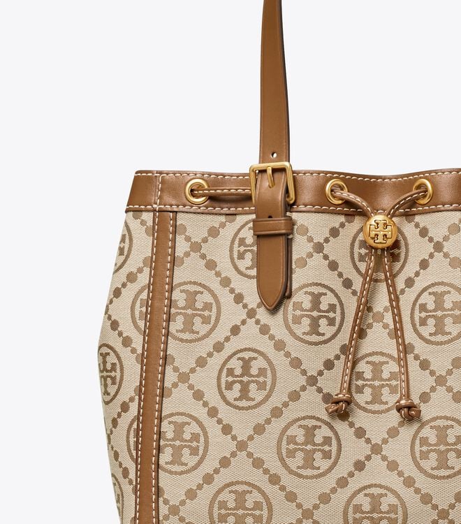 Brown Tory Burch T Monogram Jacquard Small Women's Tote Bags | OUTLET-34086719