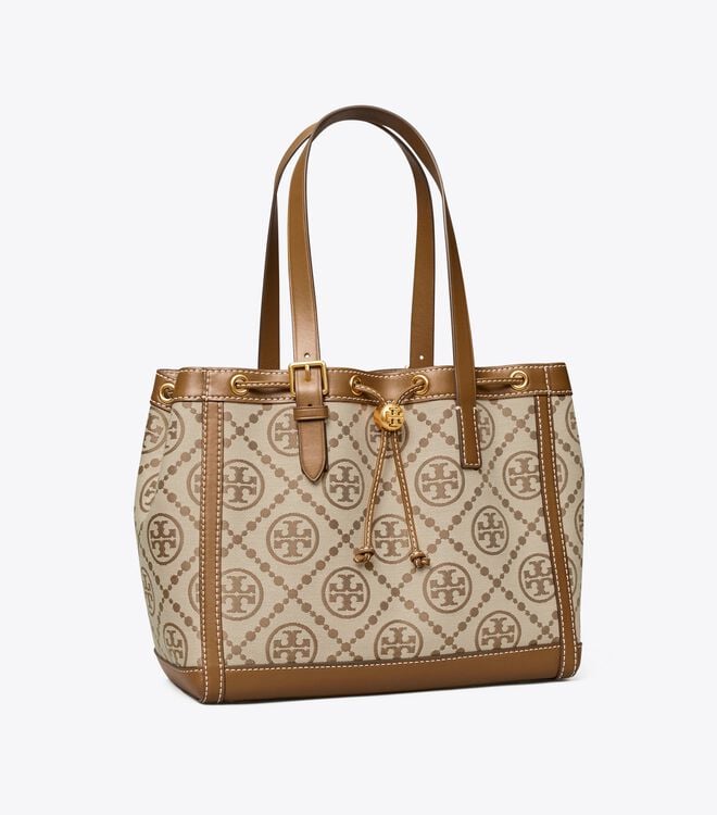 Brown Tory Burch T Monogram Jacquard Small Women\'s Tote Bags | OUTLET-34086719