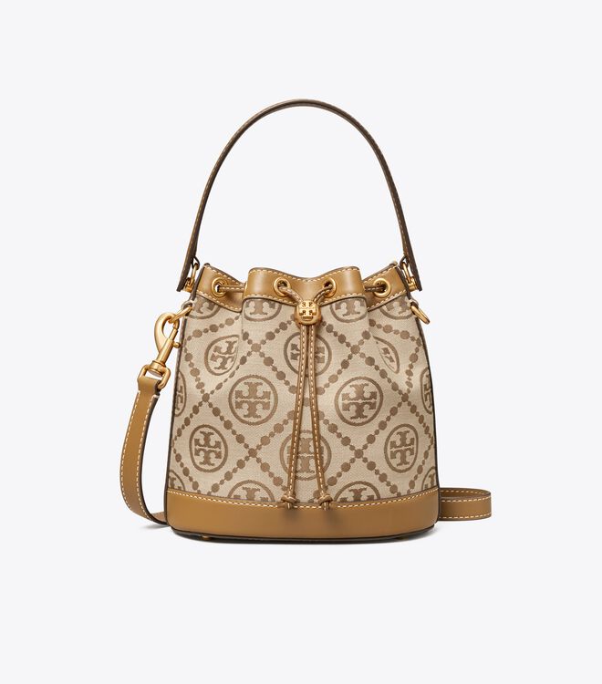 Brown Tory Burch T Monogram Jacquard Women's Bucket Bags | OUTLET-32617099