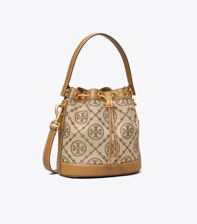 Brown Tory Burch T Monogram Jacquard Women\'s Bucket Bags | OUTLET-32617099