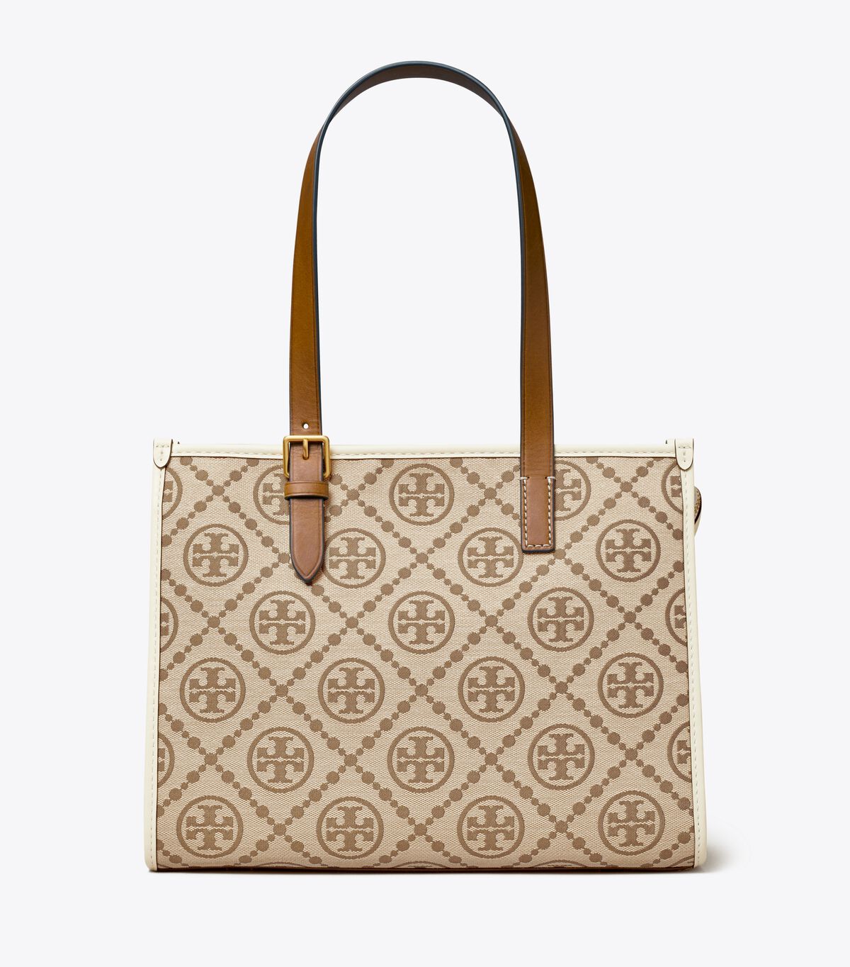 Brown / White Tory Burch Small T Monogram Women's Tote Bags | OUTLET-46570899