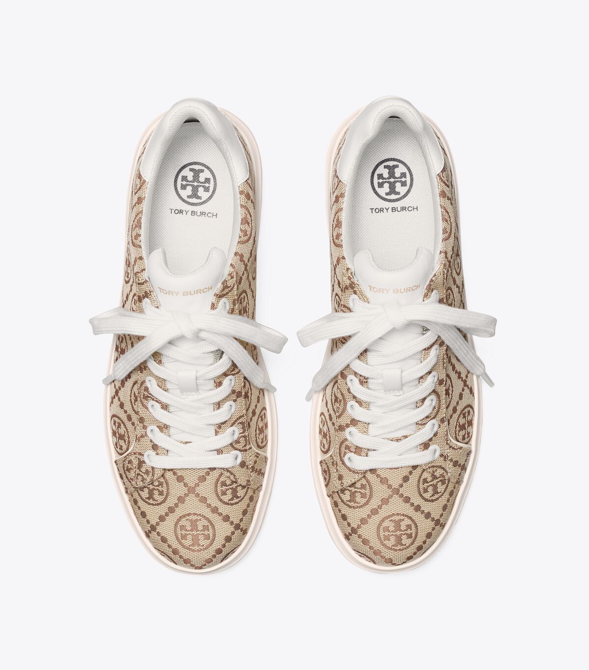 Brown / White Tory Burch T Monogram Howell Women's Sneakers | OUTLET-98015729