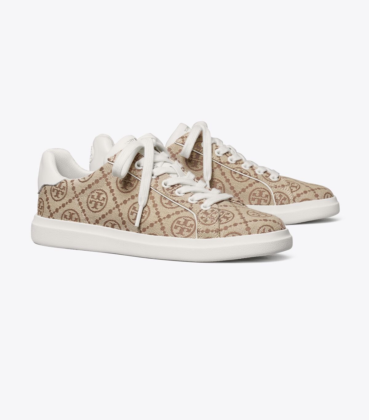 Brown / White Tory Burch T Monogram Howell Women\'s Sneakers | OUTLET-98015729