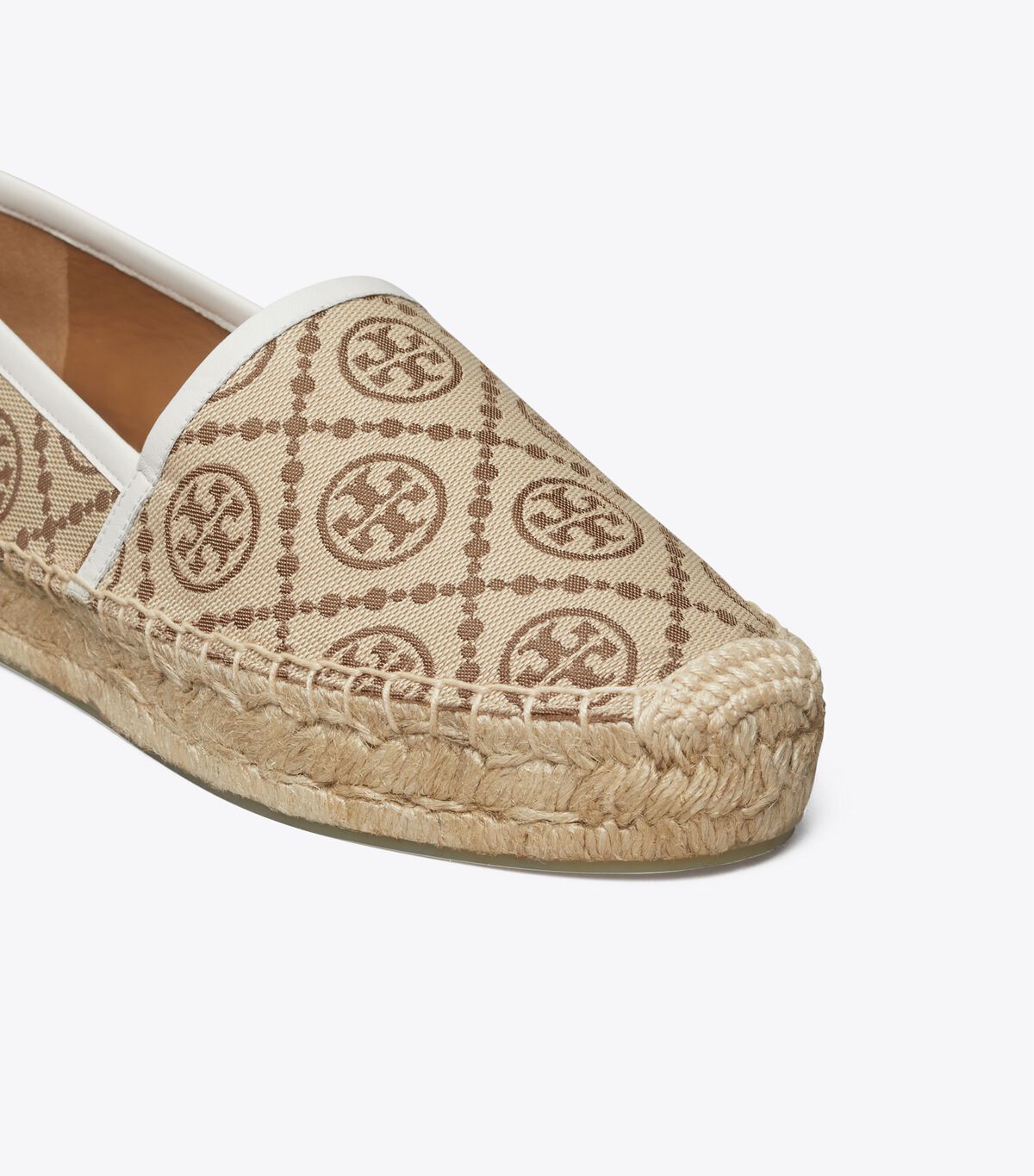 Brown / White Tory Burch T Monogram Platform Women's Espadrille | OUTLET-07615849