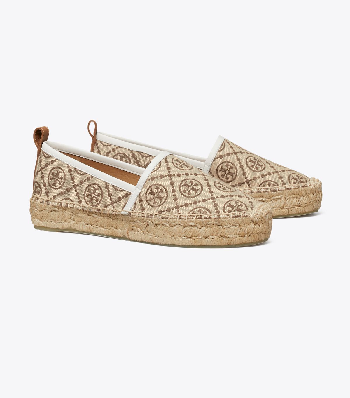 Brown / White Tory Burch T Monogram Platform Women\'s Espadrille | OUTLET-07615849