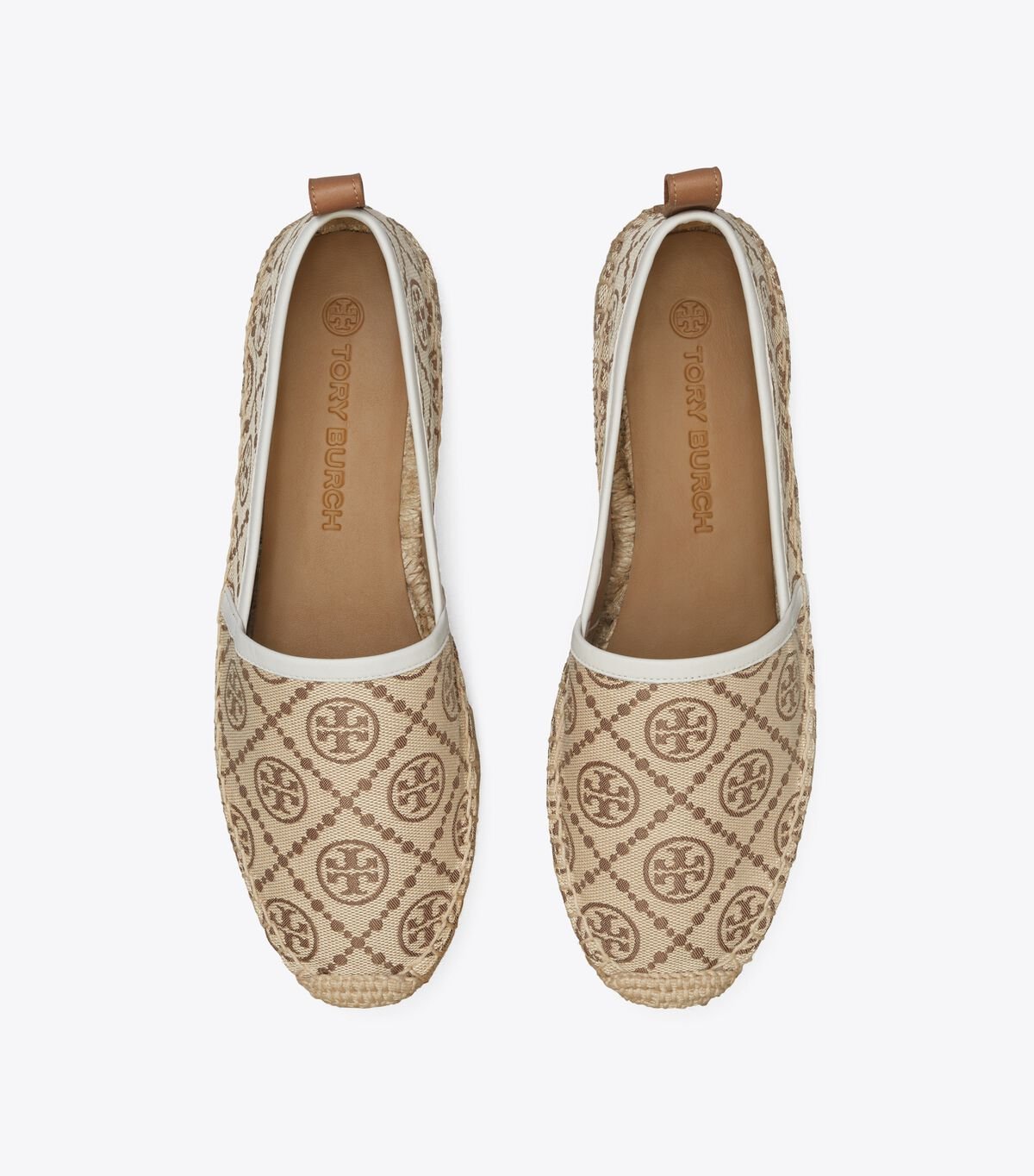 Brown / White Tory Burch T Monogram Platform Women's Ballet Flats | OUTLET-52839619