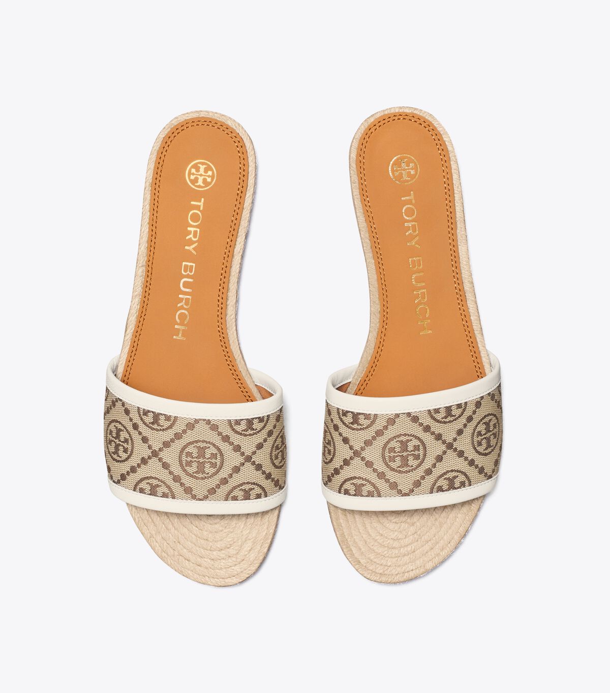 Brown / White Tory Burch T Monogram Women's Espadrille | OUTLET-30542769