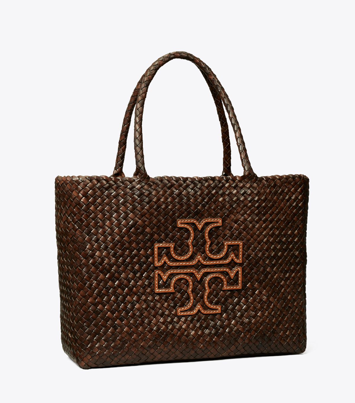 Chocolate Tory Burch Mcgraw Dragon Woven Women\'s Tote Bags | OUTLET-85032679