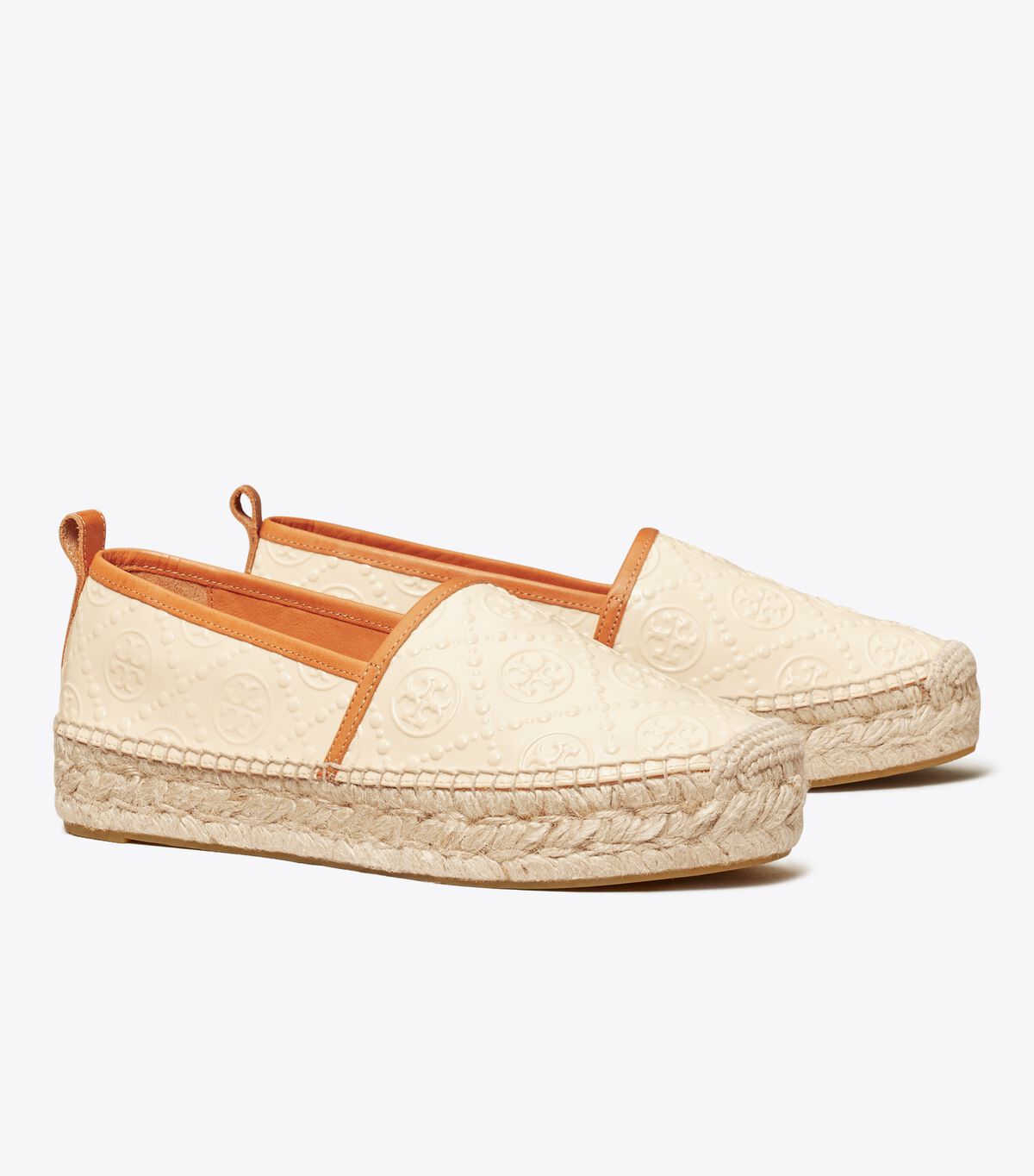 Cream / Brown Tory Burch T Monogram Platform Women\'s Espadrille | OUTLET-27158409