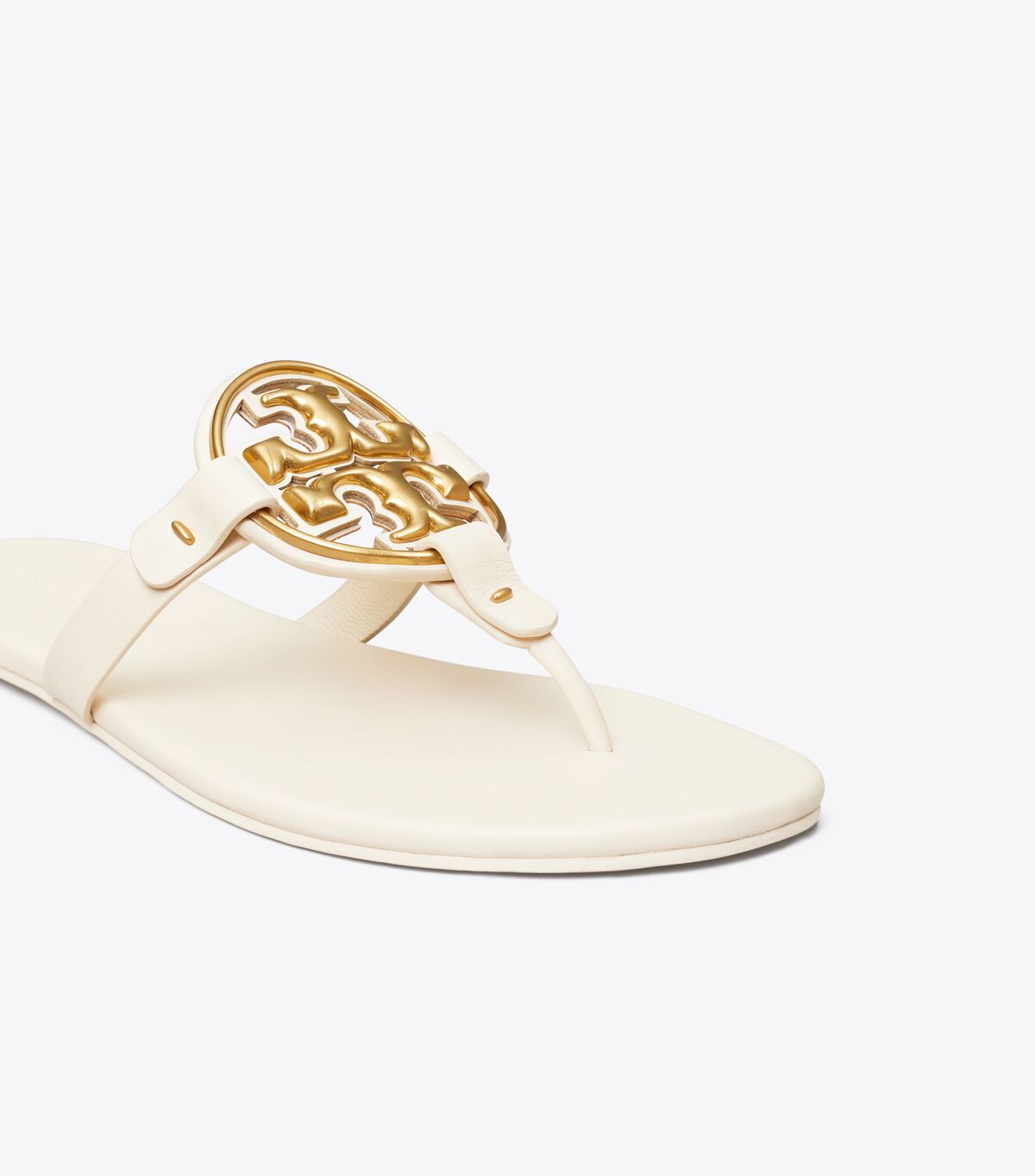 Cream / Gold Tory Burch Metal Miller Soft Women's Sandals | OUTLET-58140939