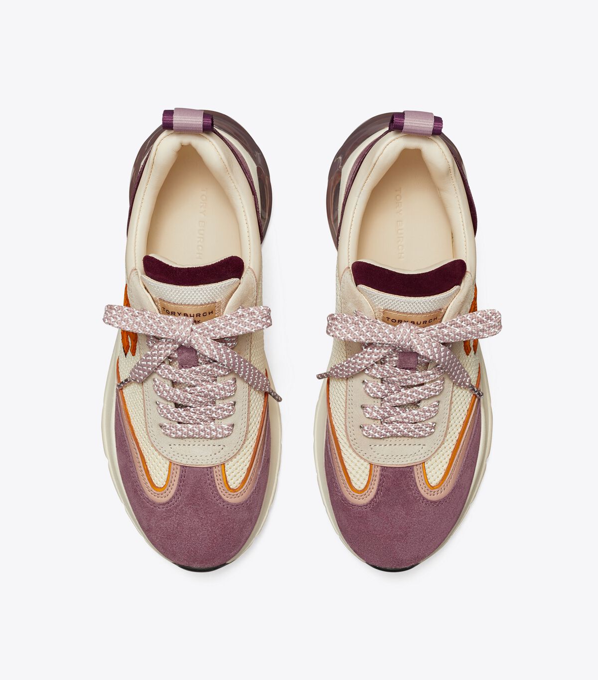 Cream / Light Purple Tory Burch Good Luck Women's Sneakers | OUTLET-35792489