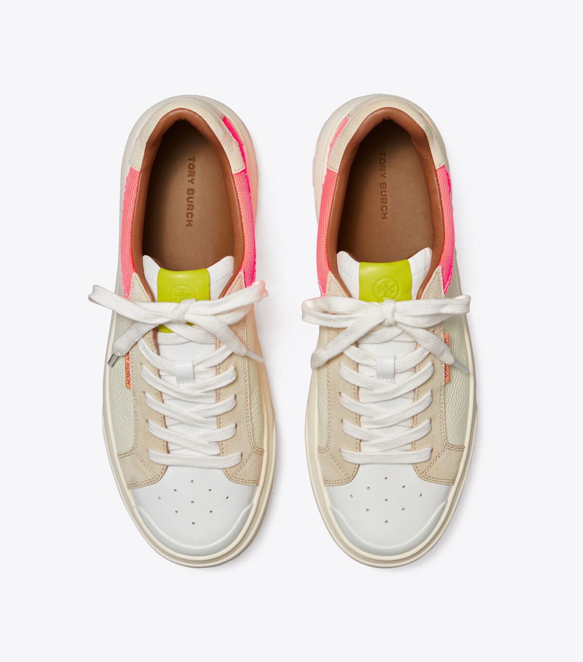 Cream / Pink Tory Burch Ladybug Women's Sneakers | OUTLET-84729659