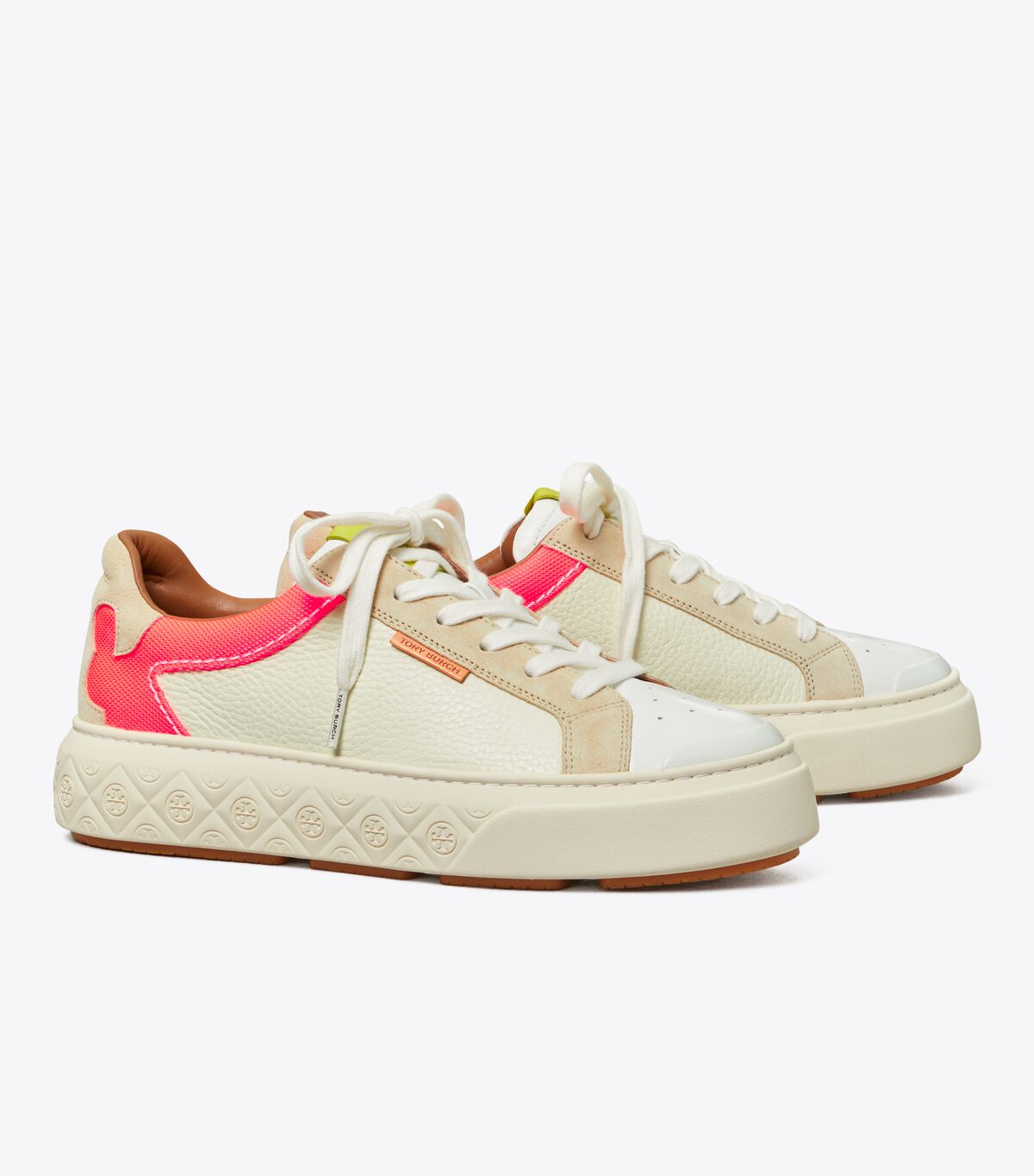 Cream / Pink Tory Burch Ladybug Women\'s Sneakers | OUTLET-84729659